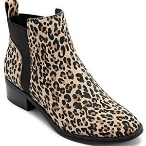Dolce Vita Tristan Leopard Suede Chelsea Booties